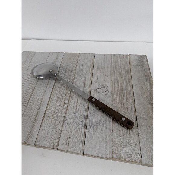 Vintage Pyramid Stainless Steel 12 3/4" Solid Serving Spoon Red Brown Handle - Picture 6 of 9
